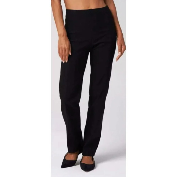 Franne Golde Classic Fit High Rise Straight Leg Black Pants-sz 6 - Picture 1 of 8
